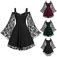 Algopix Similar Product 8 - Womens Gothic Dress 2024 Lace Flare