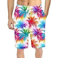 Algopix Similar Product 4 - Soophiea Mens Pajama Shorts Palm Tree