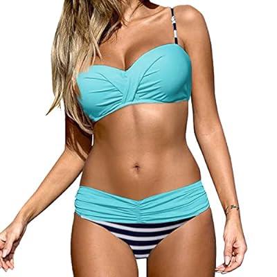 String Bikini Sets Underwear for Women Push Up Floral Printed Bathing Suits  Lace Up Side High Cut Cheeky Bathing Suit