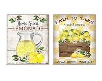 Algopix Similar Product 18 - Set of 2 11x14 Lemons to Lemonade