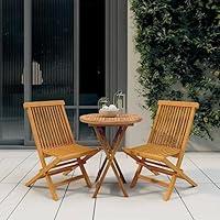 Algopix Similar Product 9 - ANYCHOLE 3 Piece Patio Dining Set Solid