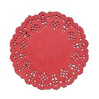 Algopix Similar Product 1 - DECORA 35inch Round Red Lace Paper