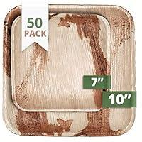 Algopix Similar Product 12 - CaterEco Square Palm Leaf Plates Set