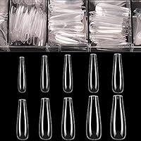 Algopix Similar Product 12 - Long Fake Nails  Clear Acrylic Coffin