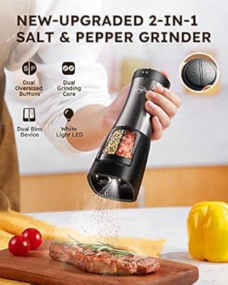 Rechargeable Electric Salt And Pepper Grinder Set With Double