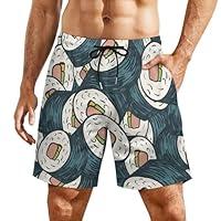 Algopix Similar Product 10 - Jeireumteor Mens Sushi Print Swim