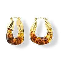 Algopix Similar Product 18 - Amber Resin Hoops Earrings for Women 