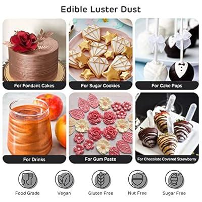 Golden & Silver Edible Dust/Glitter For Cake, Cupcakes, Homemade Glitter
