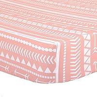 Algopix Similar Product 5 - Coral Pink Tribal Print Fitted Crib