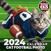 Algopix Similar Product 14 - Cat Football Calendar 2024 15 Months