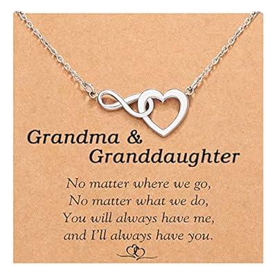 Grandma Grandmother Granddaughter Necklace, Granddaughter Gifts from Grandma,  Birthday Mothers Day Gifts for Grandma Nana from Granddaughter 