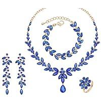 Algopix Similar Product 9 - CSY 4 Pcs Elegant Bridal Jewelry Sets