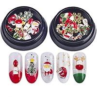 Algopix Similar Product 6 - Christmas Nails Decorations 3D Metallic