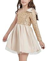 Algopix Similar Product 11 - EXARUS Girls Fancy One Shoulder Sequin