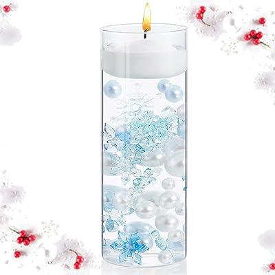 6054Pcs Christmas Vase Filler Floating Pearls for Vases, Christmas Clear  Water Gel Beads Candy Cane Christmas Decorations, Floating Candles for