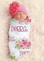 Algopix Similar Product 12 - Baby Girl Pink Floral Personalized Baby