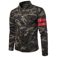 Algopix Similar Product 20 - Elonglin Men Camouflage Slim Fit Denim