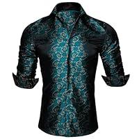 Algopix Similar Product 10 - BarryWang Men ShirtsPaisley Flower