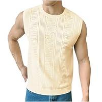 Algopix Similar Product 18 - wodceeke Mens Hollow Out Knit Tank