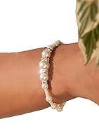 Algopix Similar Product 8 - Beaded pearl bracelet in ivory Beach