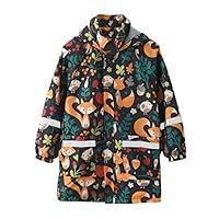 Algopix Similar Product 10 - Qfajcp Girls Hooded Raincoat Print Rain