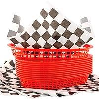 Algopix Similar Product 7 - Retro Style Red Fast Food Basket 96 Pk
