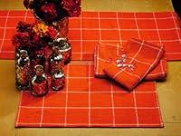 Algopix Similar Product 3 - IHF Burlap Check Tangerine Design Table