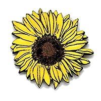 Algopix Similar Product 17 - Hand Painted Sunflower Brooch 