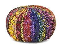 Algopix Similar Product 2 - Urban Shop Rainbow Braided Weave Pouf