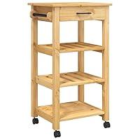 Algopix Similar Product 13 - vidaXL Solid Wood Pine Kitchen Trolley