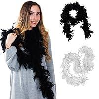 Algopix Similar Product 3 - Tigerdoe Feather Boas  2 Pack  Black