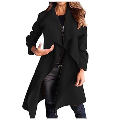 Women's Plaid Shacket Lapel Long Sleeve Thick Woolen Plaid Jacket