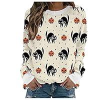 Algopix Similar Product 16 - Women Animal Print Pumpkin Sweatshirt