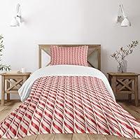 Algopix Similar Product 8 - Ambesonne Candy Cane Bedspread Red