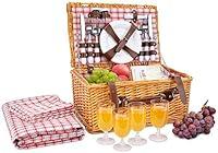 Algopix Similar Product 2 - Picnic Basket for 4 Person  Red Picnic