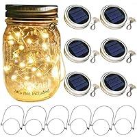 Algopix Similar Product 13 - Solar Mason Jar Lid Lights 6 Pack 30