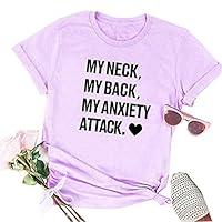 Algopix Similar Product 9 - Kenvina Women Summer Letter Print Tops