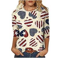 Algopix Similar Product 6 - Womens Forth of July Shirts 34 Length