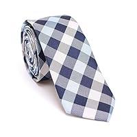 Algopix Similar Product 6 - Blue Plaid Tie Mens Skinny tie