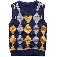 Algopix Similar Product 18 - Boys Sweater Vest V Neck Argyle