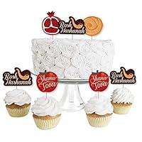 Algopix Similar Product 17 - Rosh Hashanah  Dessert Cupcake Toppers