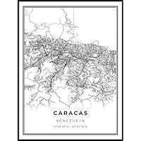 Algopix Similar Product 2 - Caracas Map Print Venezuela Map Art