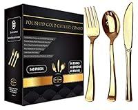 Algopix Similar Product 2 - JL Prime 160 Gold Plastic Silverware