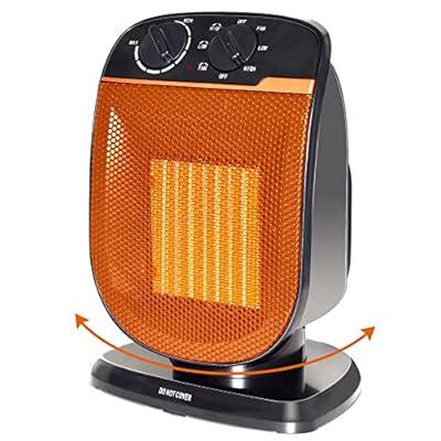 Portable Ceramic Space Heater 1500w/750w, 2 In 1 Oscillating Electric Room  Heater With Tip Over And Overheat Protection, 200 Square Feet Fast Heating
