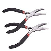 Algopix Similar Product 17 - 2 Pack Bent Nose Pliers for Jewelry