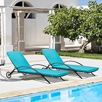 Algopix Similar Product 4 - HOMREST Chaise Lounge Chair Outdoor Set