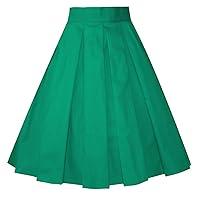 Algopix Similar Product 16 - Girstunm Womens Pleated Vintage Skirt