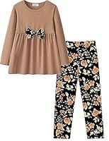 Algopix Similar Product 9 - Yekaty Girls Clothing Set 2 Pcs Floral