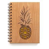 Algopix Similar Product 6 - Pineapple Wood Journal Notebook