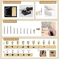 Wood Burning Kit Professional Pyrography Wood Burning Tool, Wood Burner Kit  with Accessories for Embossing Carving DIY Adults Crafts Beginners